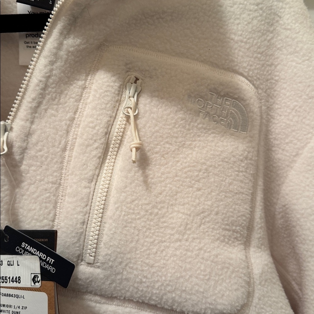The North Face Women's White Fleece Quarter-Zip Sweater - Picture 4 of 5